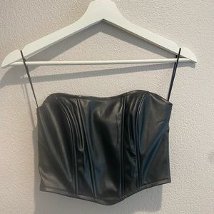 adika faux leather starpless corset